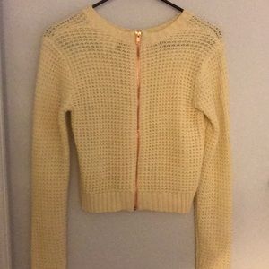 Crop top sweater with rose gold zipper in the back